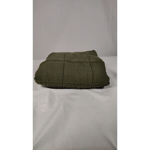 Quince Home European Linen Box Quilted Euro Sham Dusty Olive Bedding